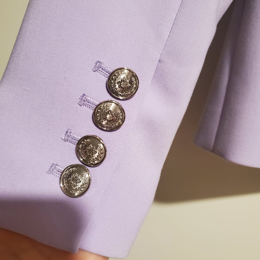 White House black market cropped lavender studio blazer and matching pants 0 - Picture 7 of 11